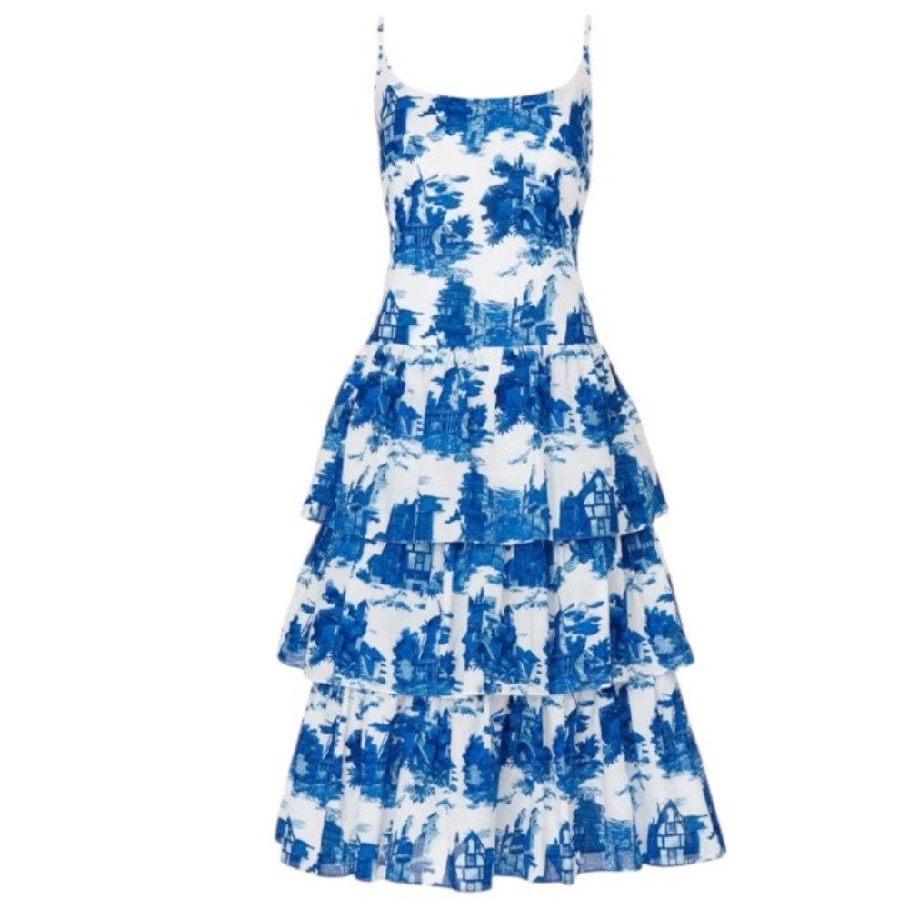 Cara Cara Mary Lou Venetian Story Blue Dress Size XL - Picture 6 of 15